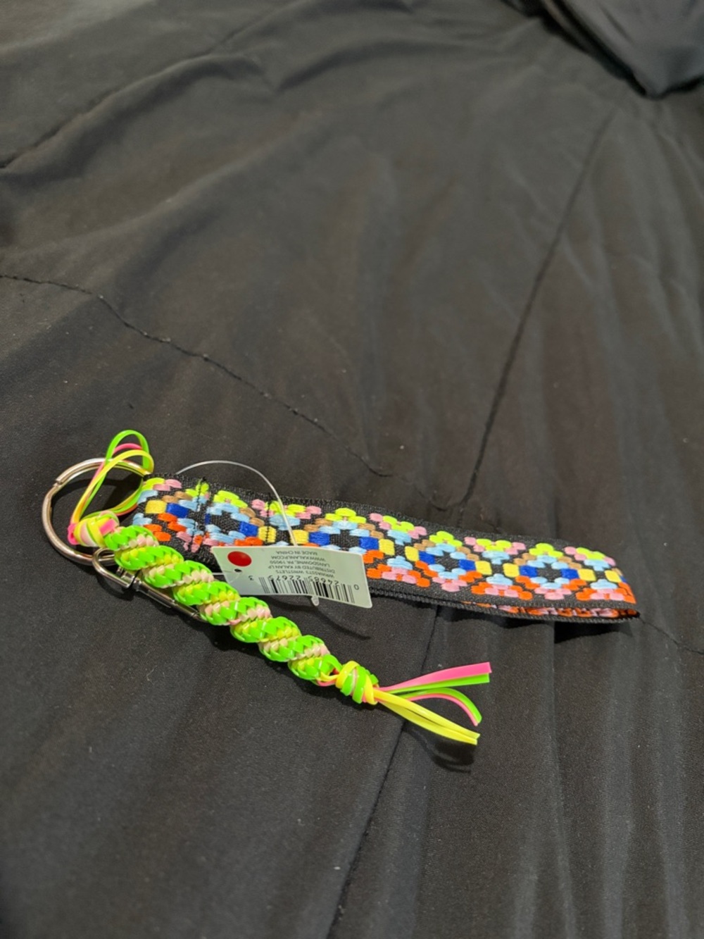 Multicolor Woven Keychain with Handmade Neon Barrel Lanyard keychain! Make offer